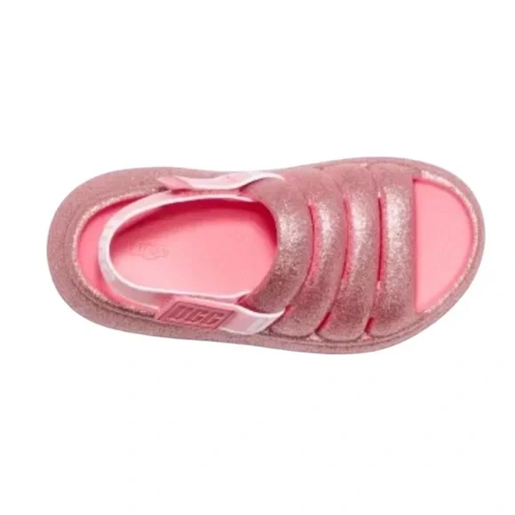UGG Sport Yeah Pink Glitter Sandals - Picture 3 of 11